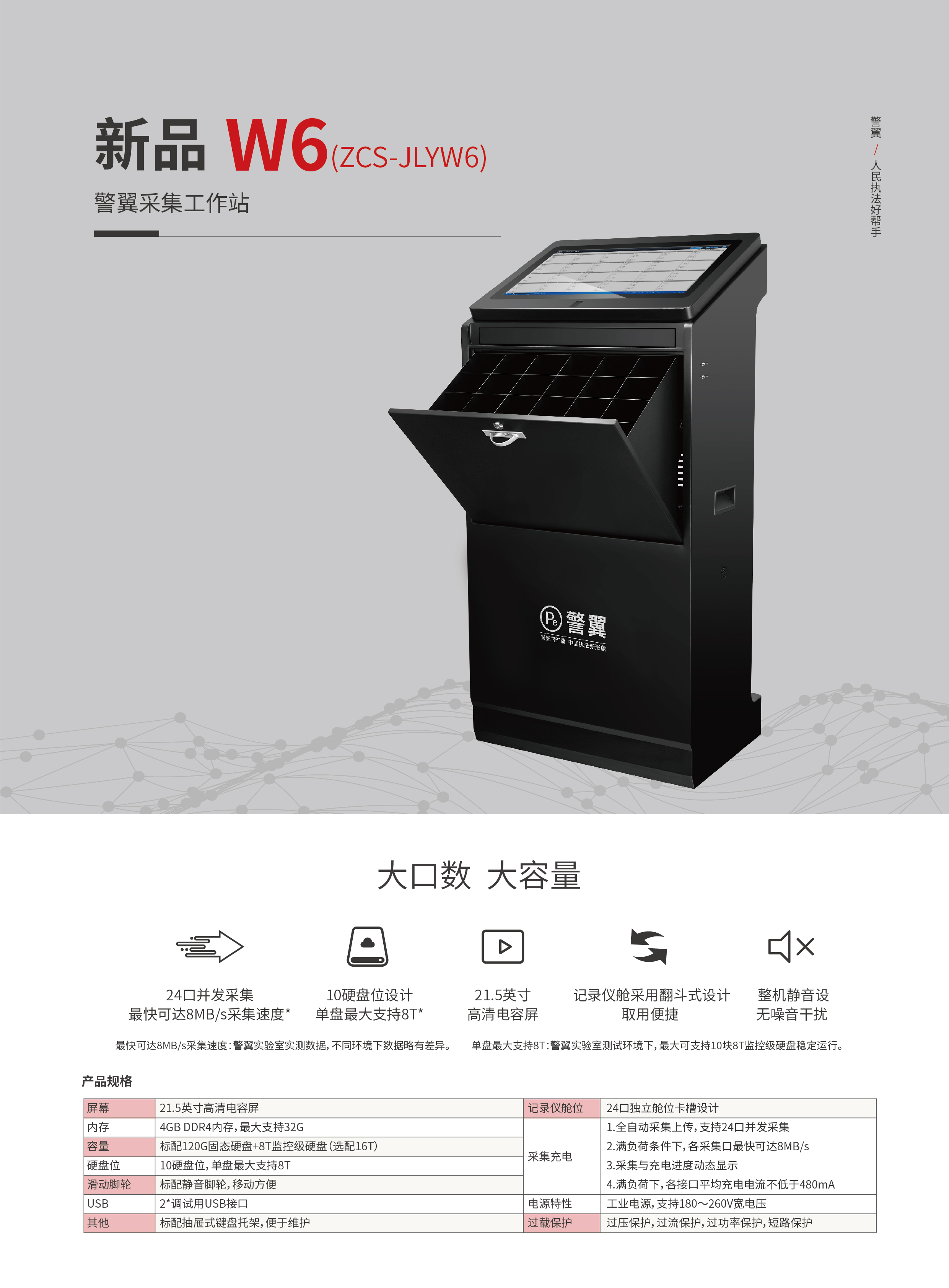 W6(ZCS-JLYW6)警翼采集工作站(图1)